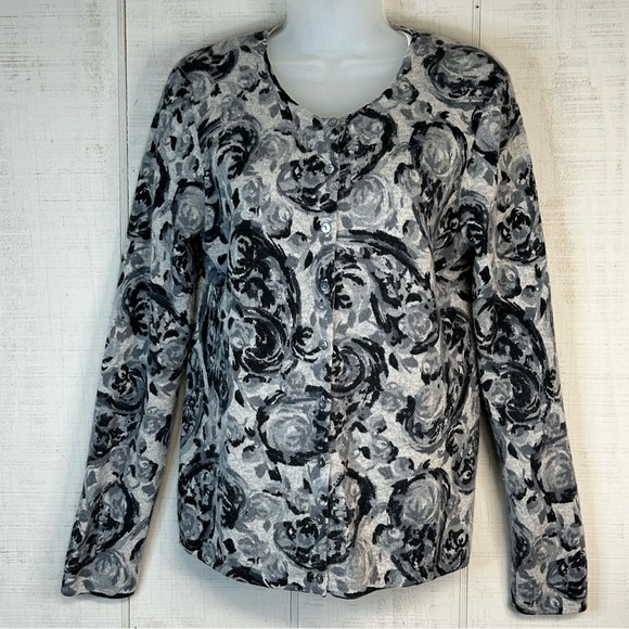 Charter Club Womens Merino Wool Button Cuff Crewneck Sweater Blue Size Medium main image 0